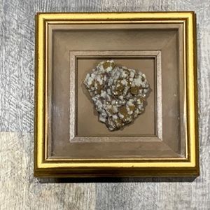 Mimetite & Calcite-Santa Eulalia Chihuahua Mexico-Gold Foil Leaf Wood Custom